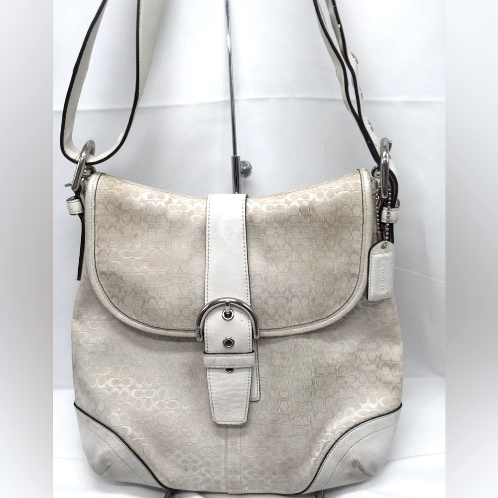 Coach Soho Signature Jacquard Duffle Buckle Flap Shoulder Handbag